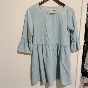 Piper & Scoot Denim Peplum Tunic with Bell Sleeves